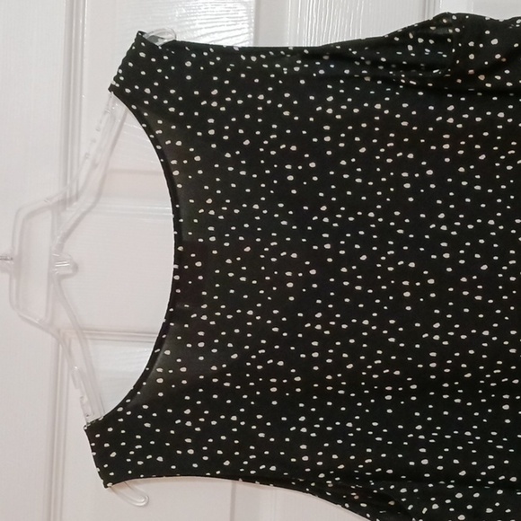 🌹EVRI plus sized black white polka dot print scoop neck sleeveless tank 1X - Picture 7 of 9